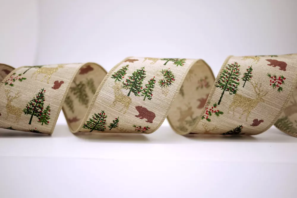 شريط شجرة عيد الميلاد وأيل وسنجاب