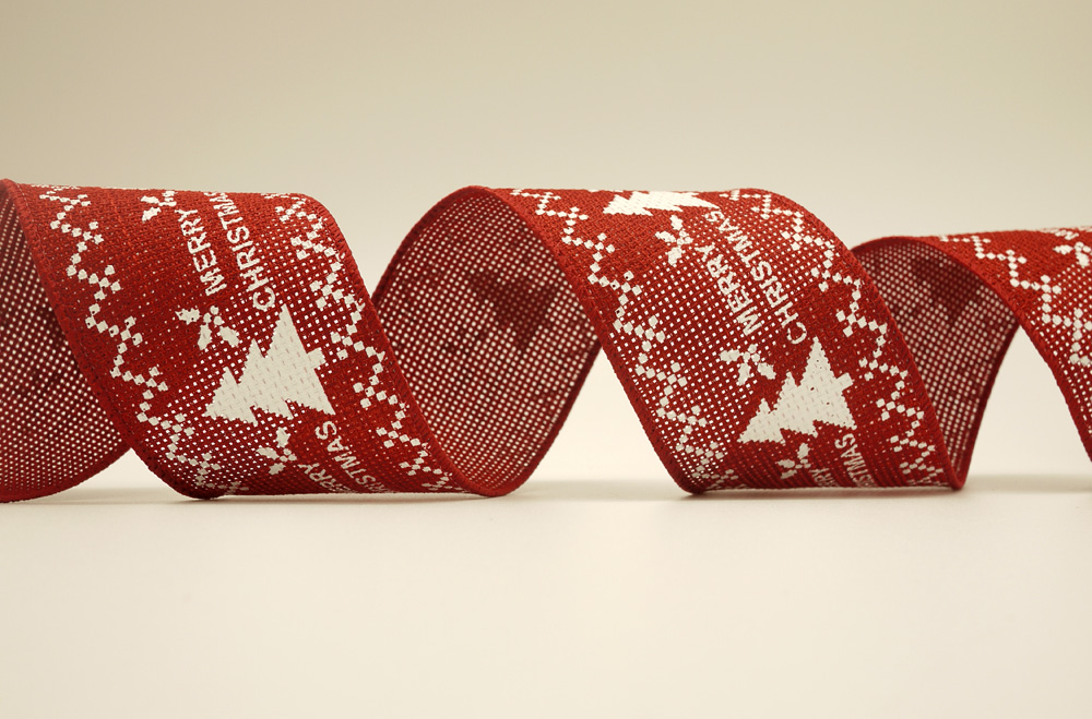 Рождественская елка Мешковина Лента