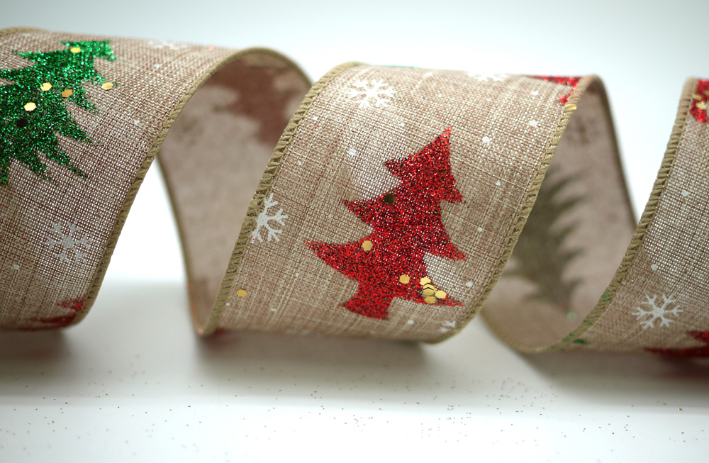 Cinta de Árboles de Navidad Bicolor