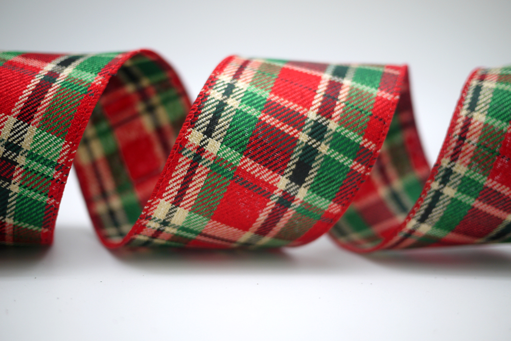 क्रिसमस प्लेड रिबन