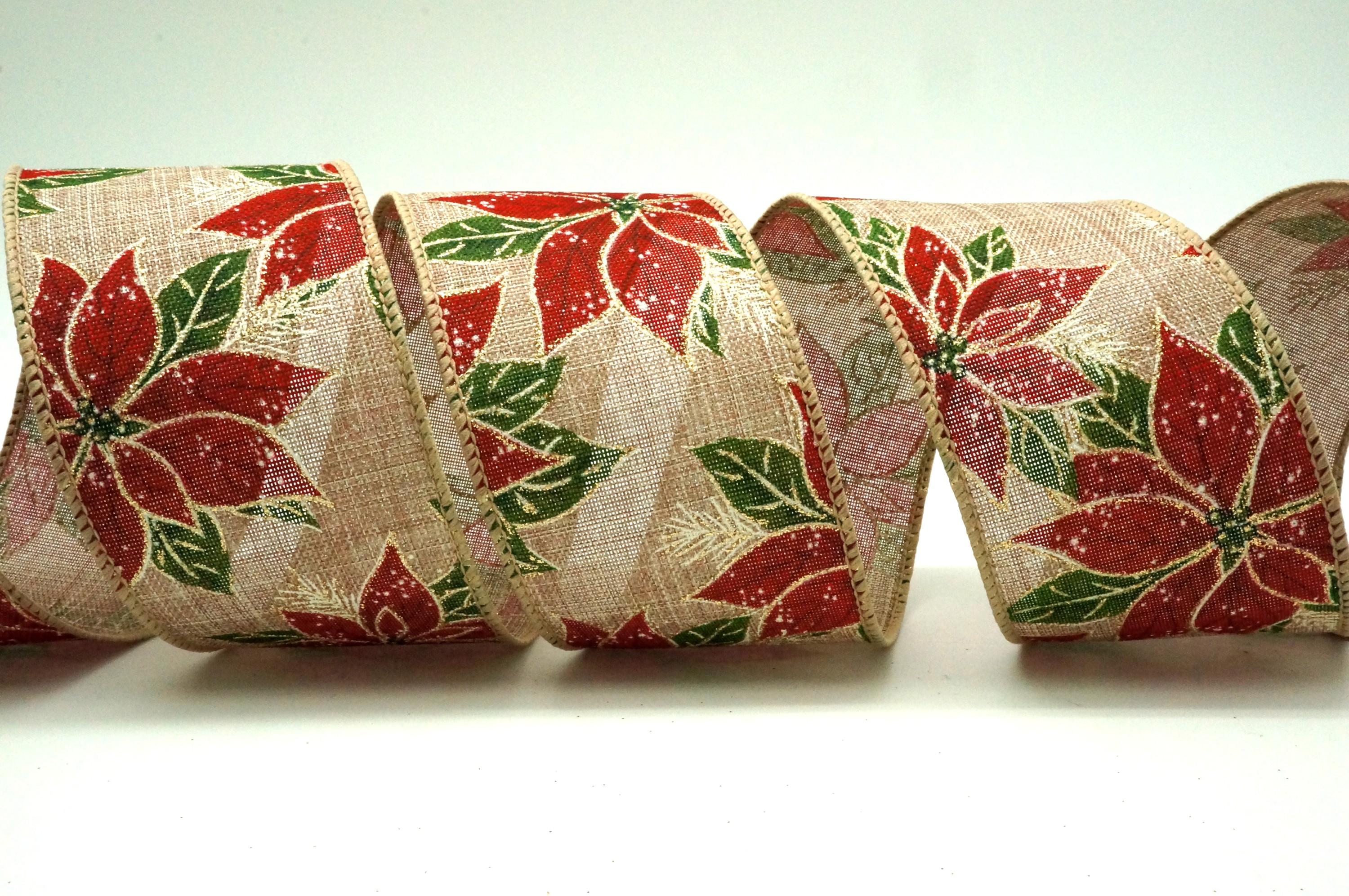 Cinta de Madera con Flor de Pascua