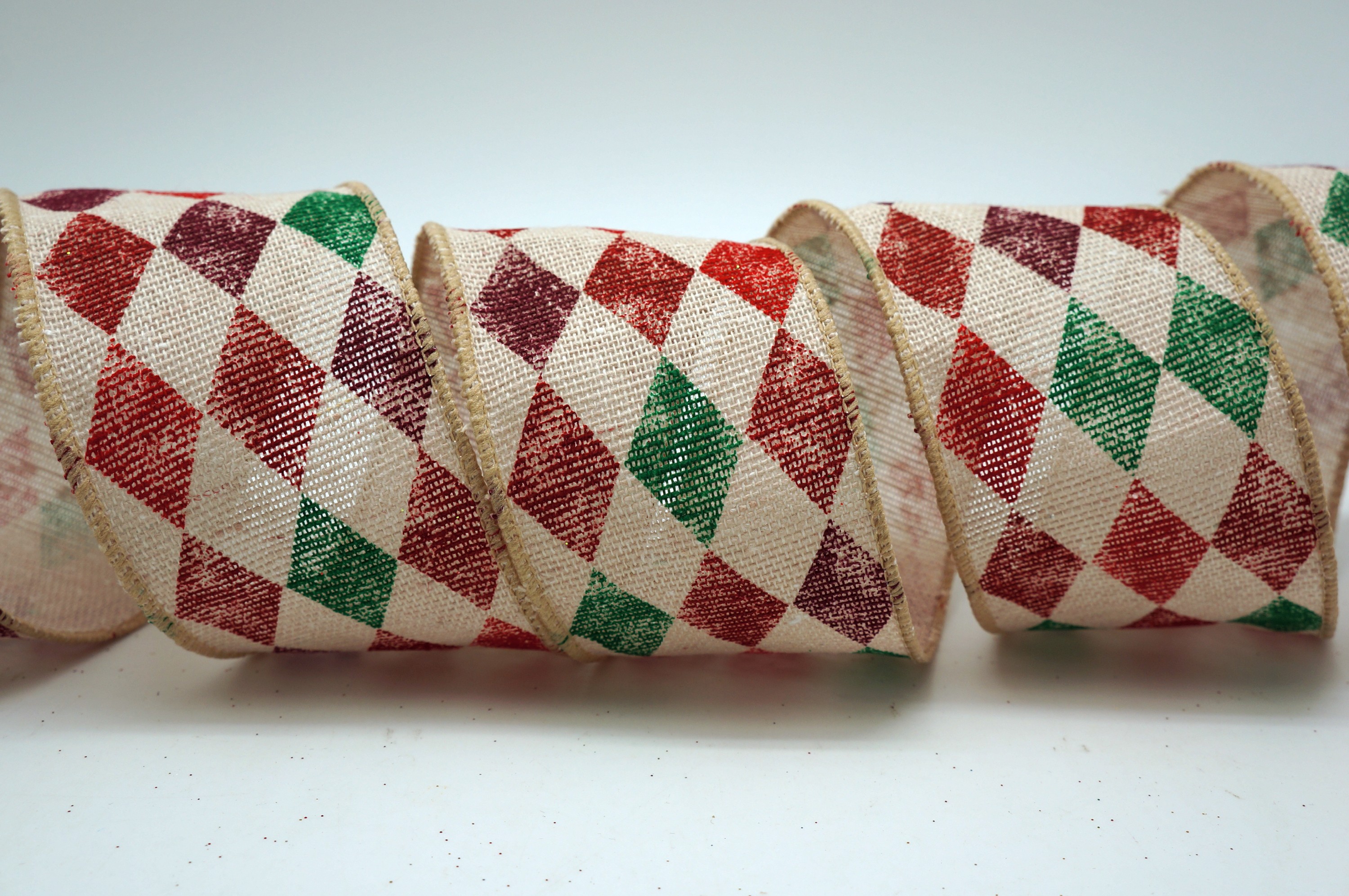 Retro Harlequin Check Cotton Ribbon | Holiday Ribbons | Wholesale ...