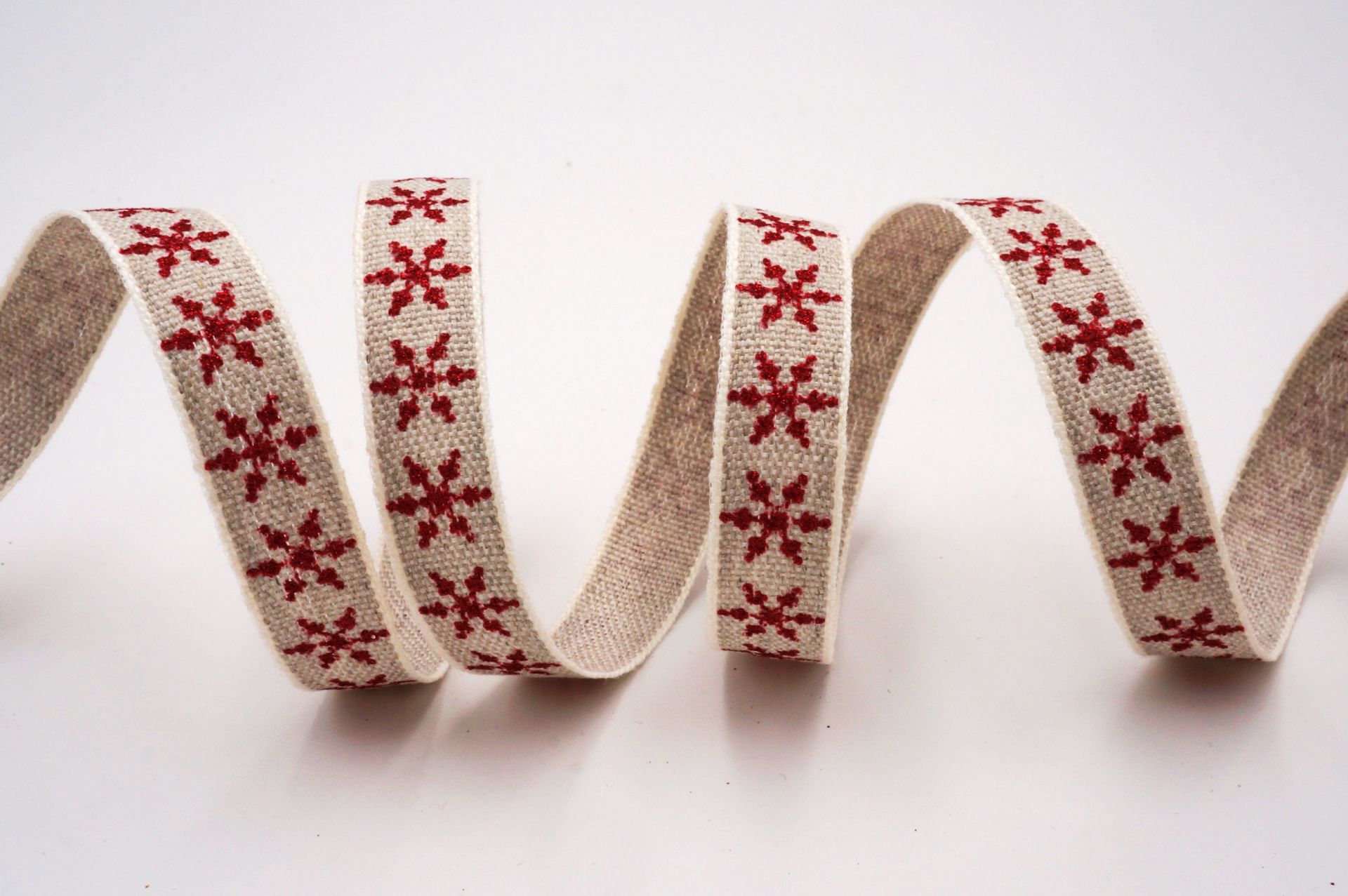 Red Snowflakes Ribbon 5/8