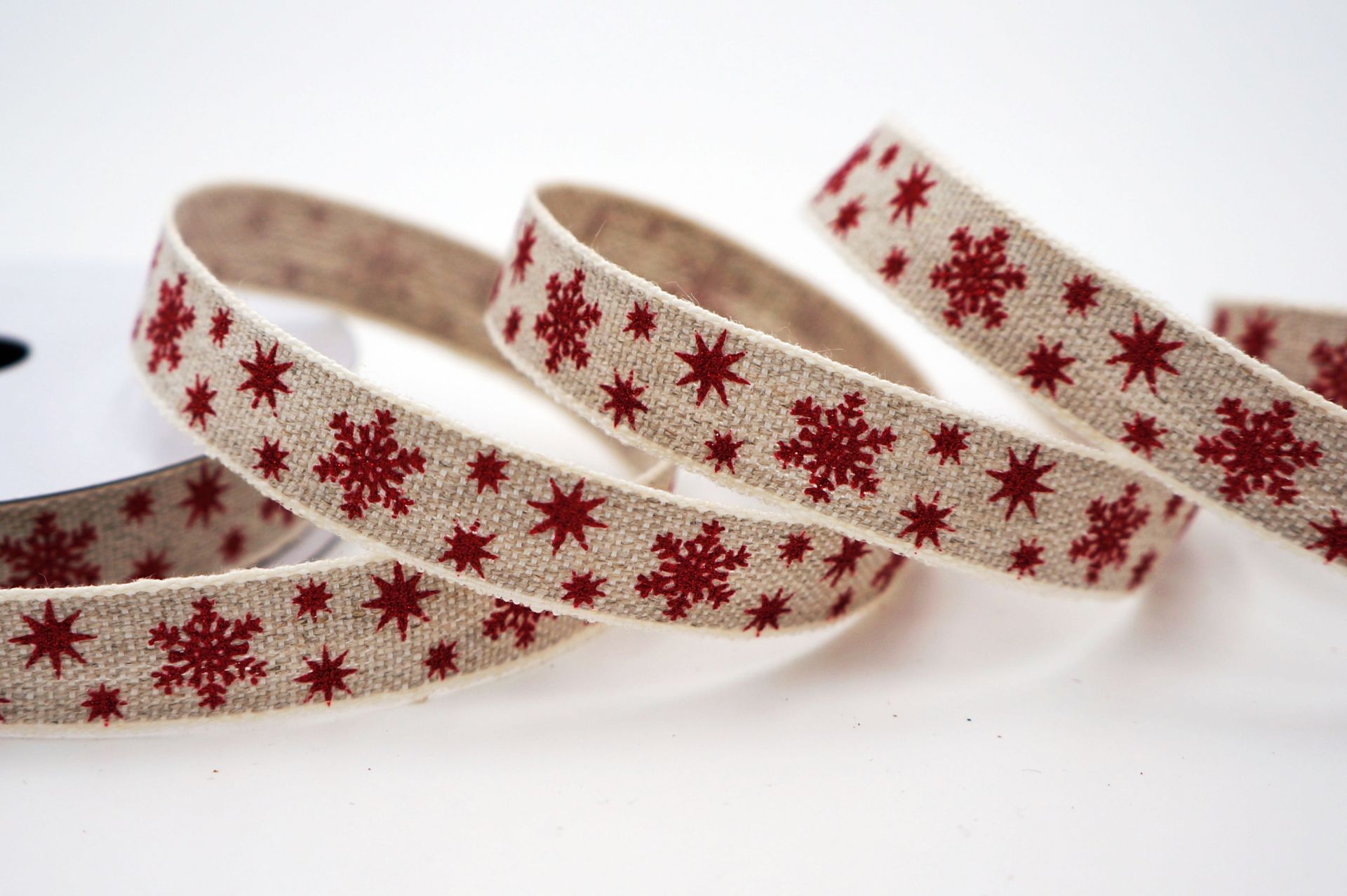 Red Snowflakes Ribbon | Elevate Your Crafts with Luxurious Satin Ribbons