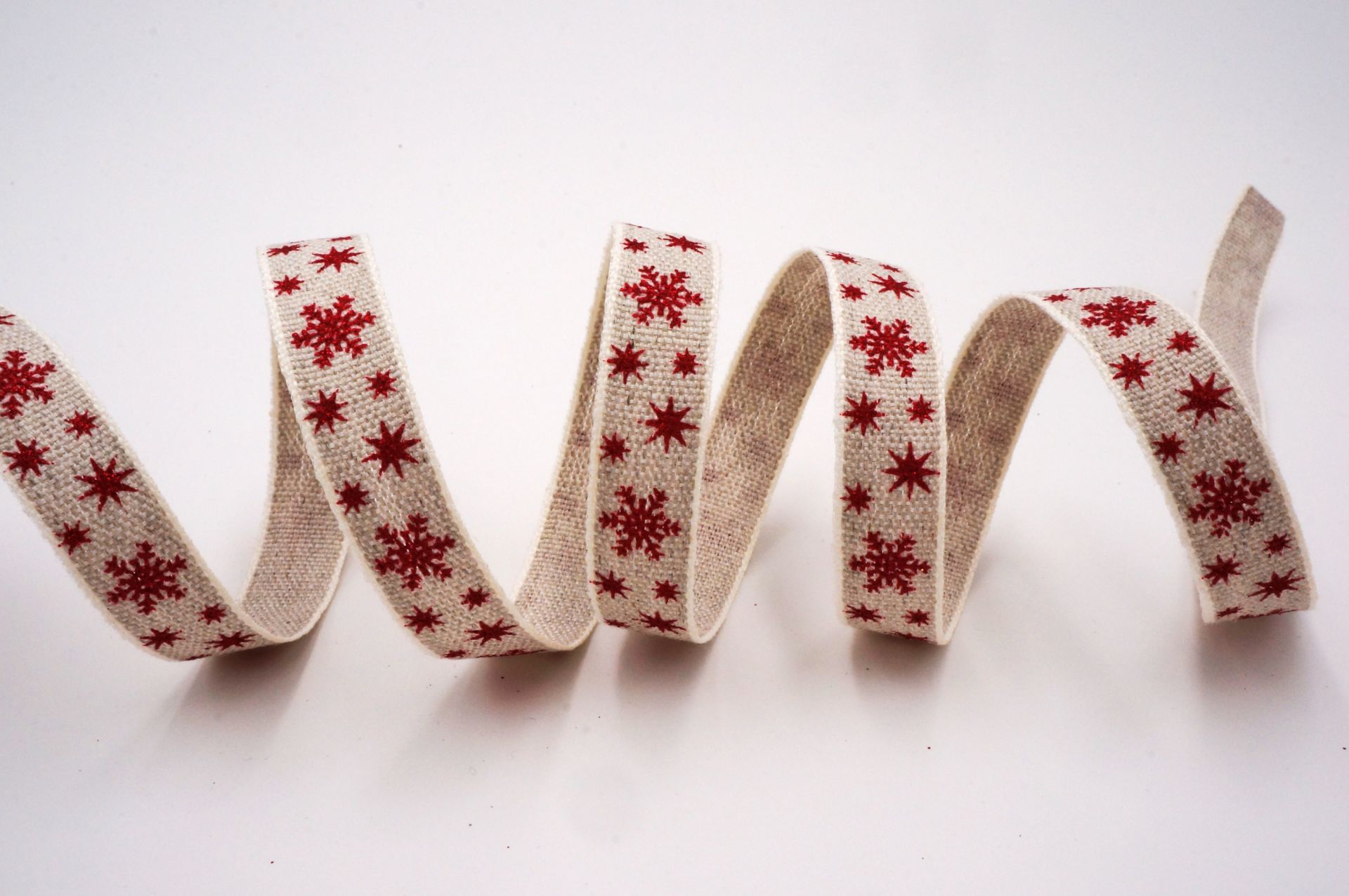 Snowflake Ribbon Pattern Red Snowflakes Ribbon 5/8
