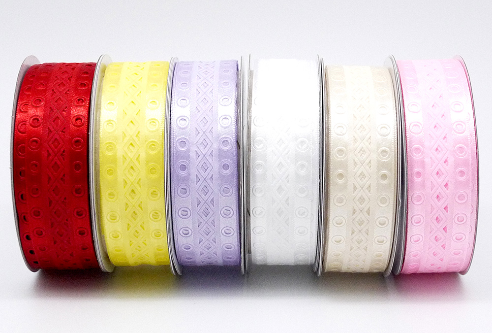 Down Ribbin Shape Geometric Die-cut Satin Ribbon 25mm | KING YOUNG Custom Colors