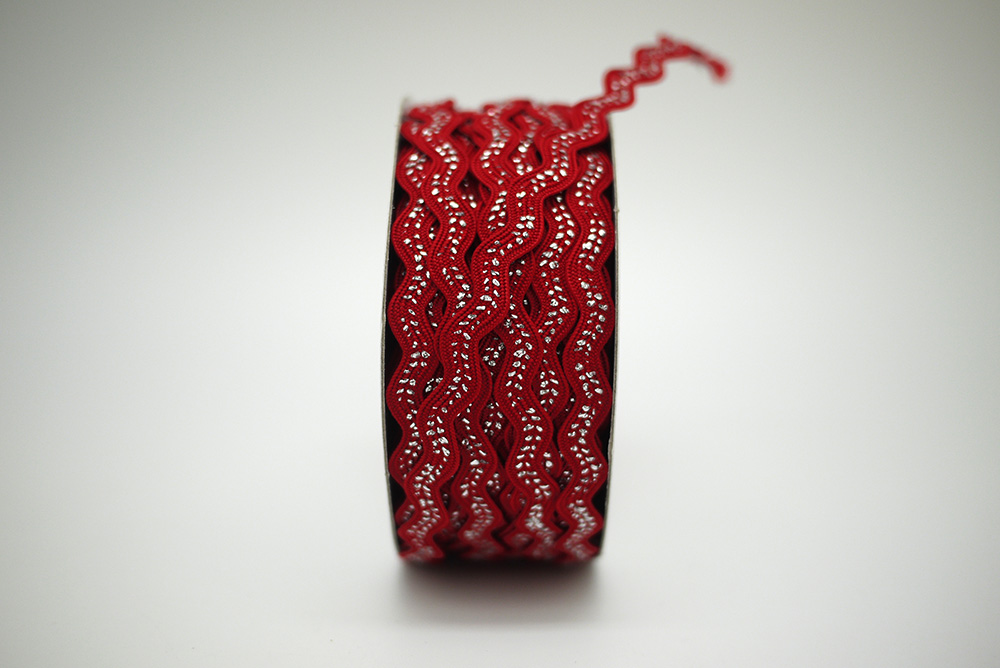 Red Ric Rac Ribbon 7MM Center Stitching Ric Rac Ribbon Trim | KING YOUNG