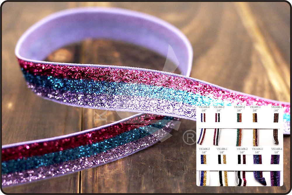 Nastro elastico Glitter multicolore (VK1497)