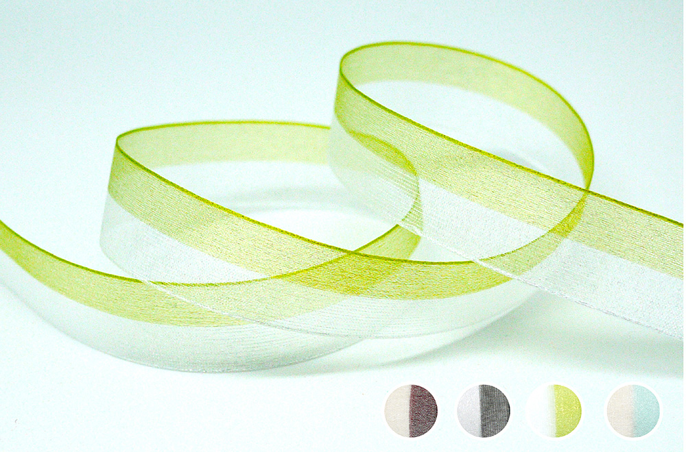 Kaksivärinen organza raidallinen nauha