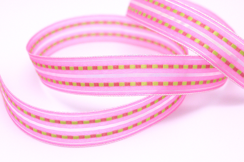 Osta Ribbon Organza Double Stitching Ribbon with Iridescent Threads | KING YOUNG