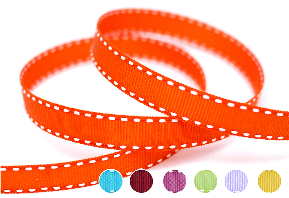 Satulatikkauksella koristeltu grosgrain-nauha