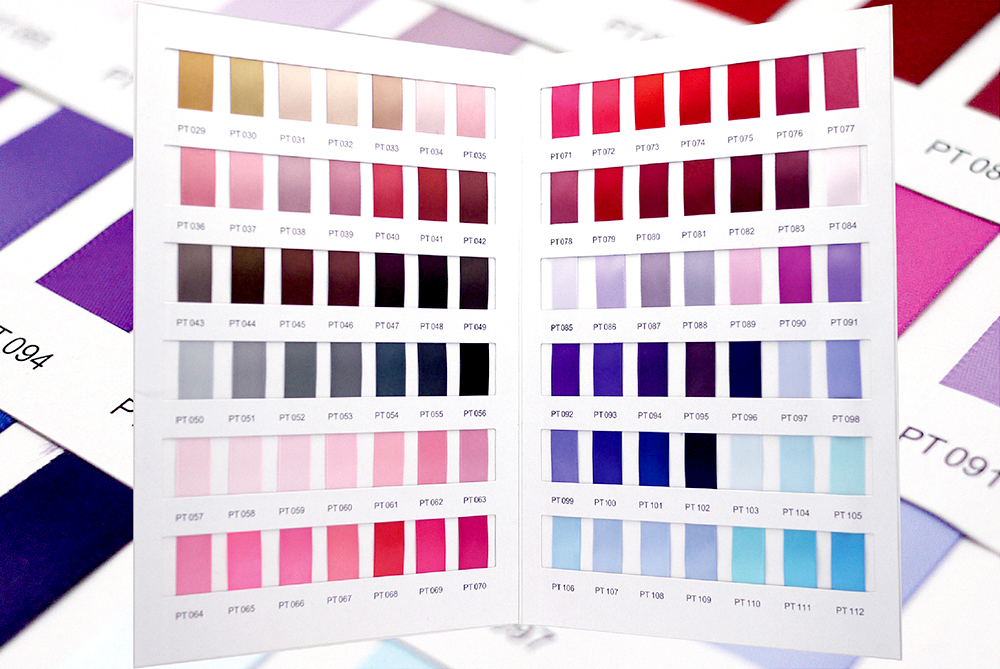 Poliészter szatén szalag_színkártya