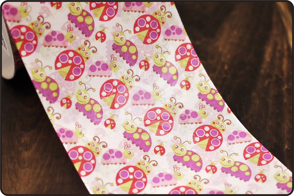 Лента с рисунком жука-леди 70 мм