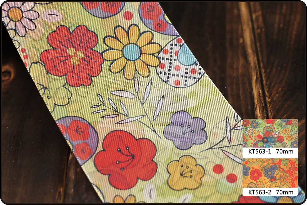 70mm विविध फूल प्रिंट रिबन