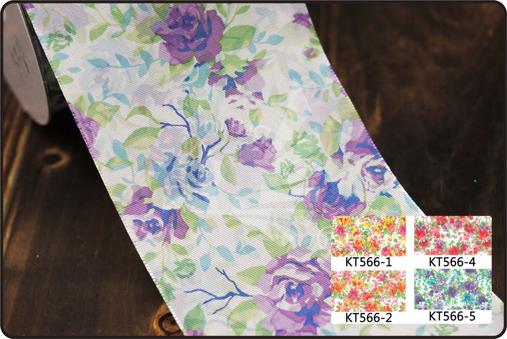 Лента с розовым принтом 70 мм