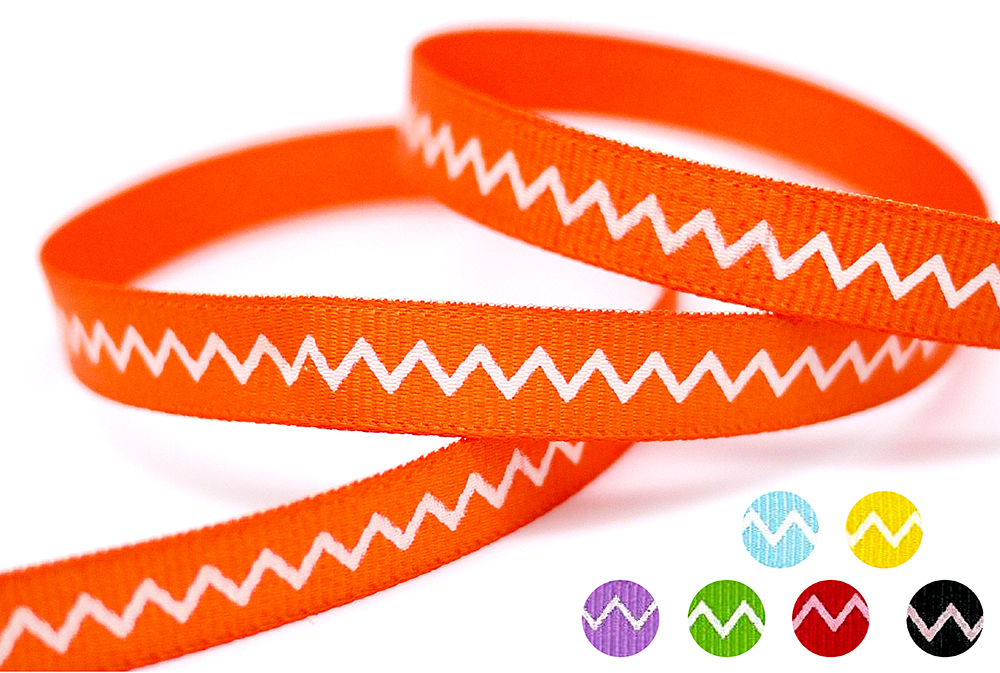 Fita Gorgurão com Estampa Zig Zag