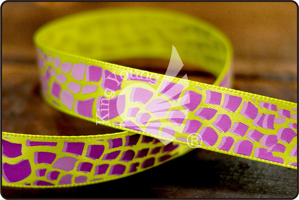 Атласная лента с животным принтом