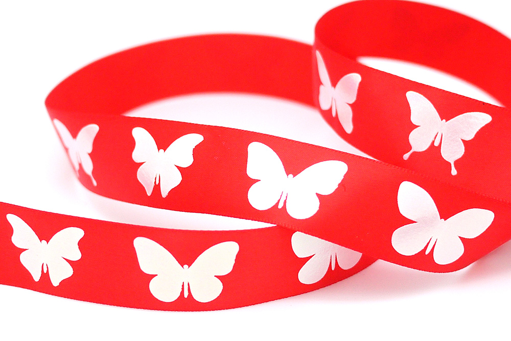 Butterfly Ribben Iridescent White Butterfly Ribbon 1