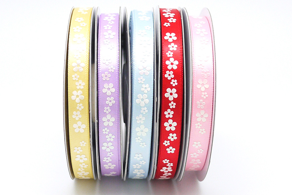 Лента с цветочным принтом 3/8"