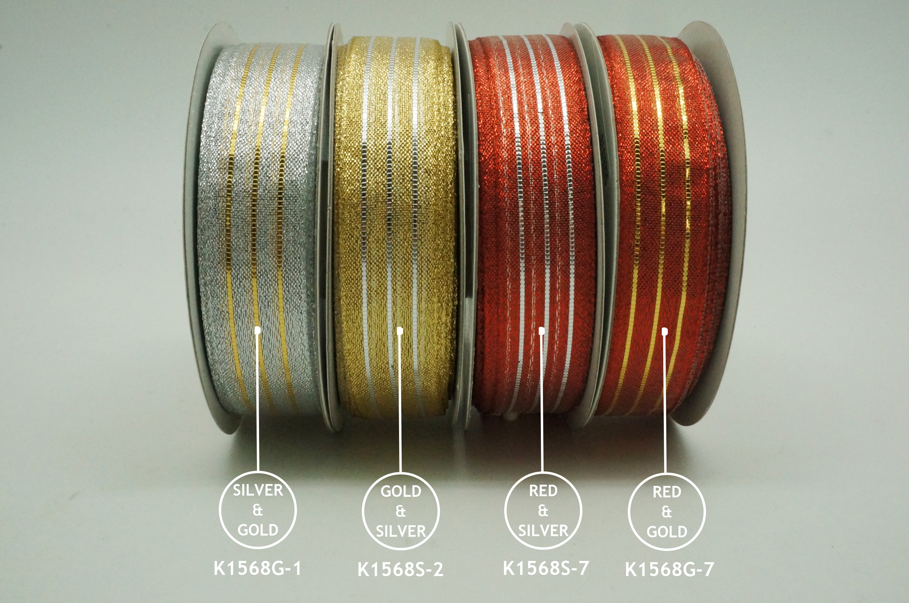 Three-Stripe Metallic Ribbon | Elevate Your Crafts with Luxurious Satin ...