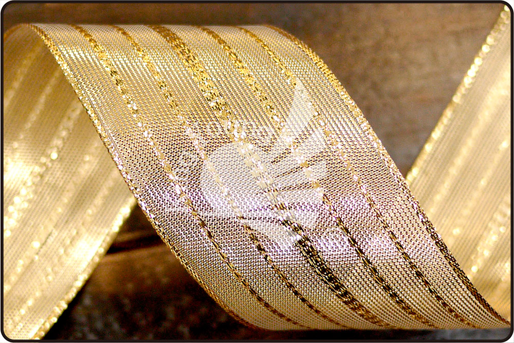 Metalloc Ribbon Metallic Stripe Ribbon 2.5