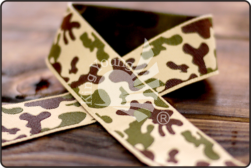 Ruban jacquard camouflage