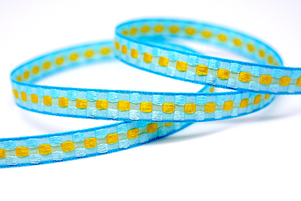 दो-टोन जैक्वार्ड चेक रिबन