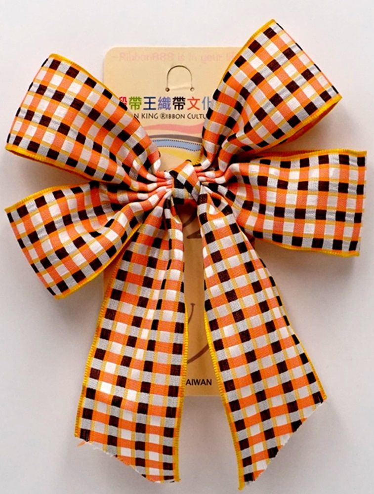 Orange and White Ribbon 1 1/2 Inch Wide Fall Ribbon Autumn Striped Ribbon  Wreath Center Piece Gift Wrap Basket Floral Arrangement LF016 