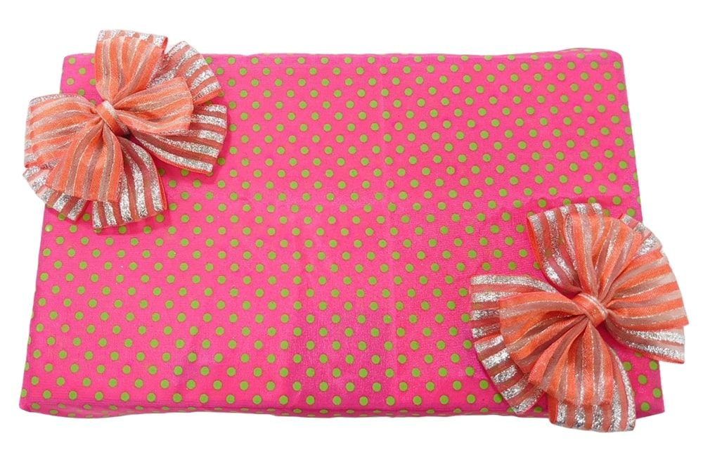 6 लूप + 4 लूप स्मोक पिंक रिबन बॉक्स बो