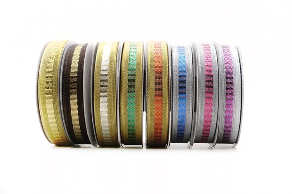Metal Ribbon Pattern Center Pattern Metallic Ribbon 5/8