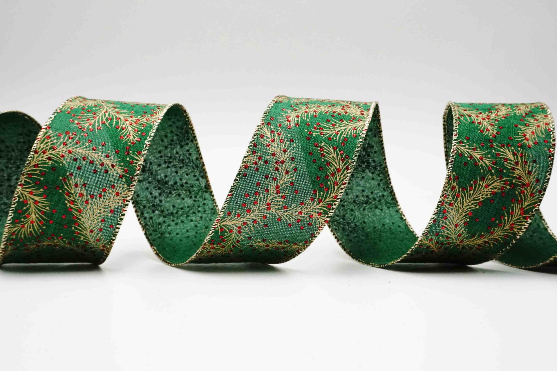 Christmas Pine Berry Wired Ribbon Manufacturer | KING YOUNG
