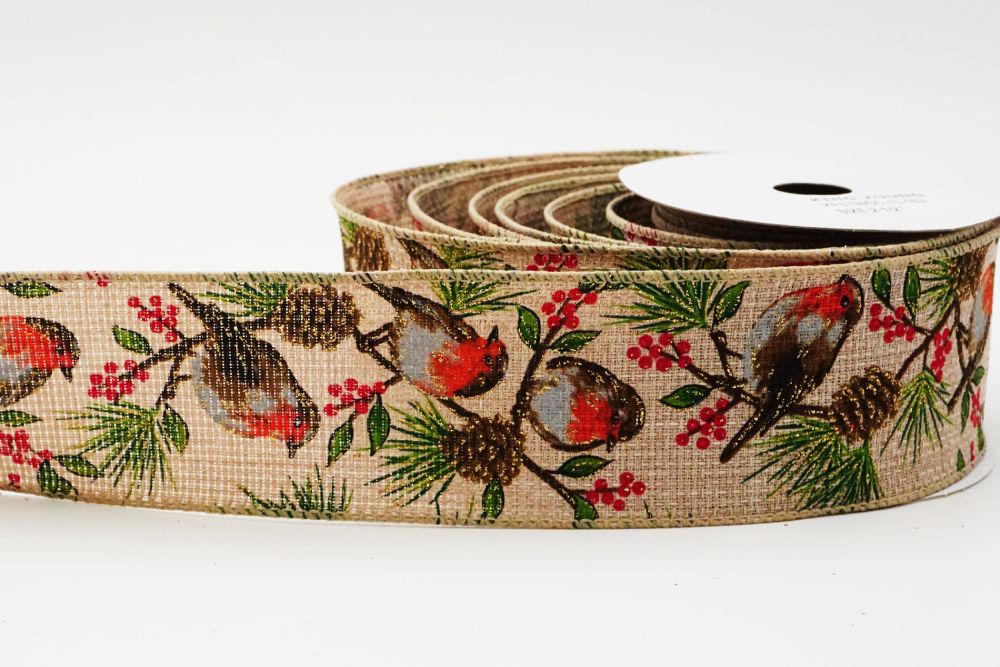 Christmas Robin Ribbon - Wired Holiday Décor | KING YOUNG