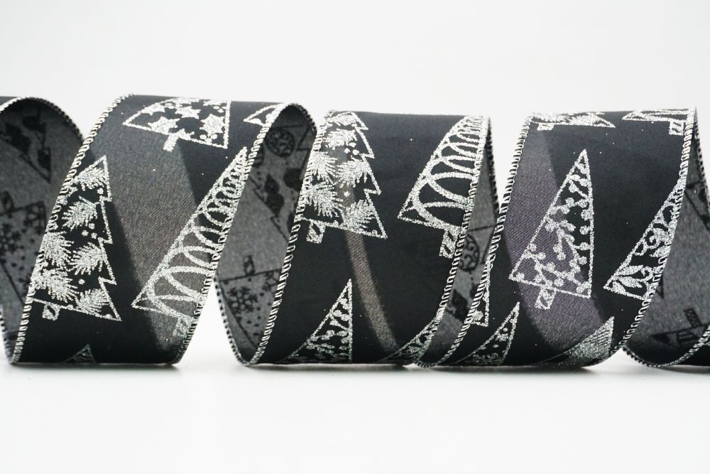 KINBOM 2 Rollen Kariertes Band (6,3cm X 6m) – Schwarz-Weiß Buffalo Plaid Band Mit Drahtrand Für Weihnachtsdeko, Kränze, Geschenke & DIY