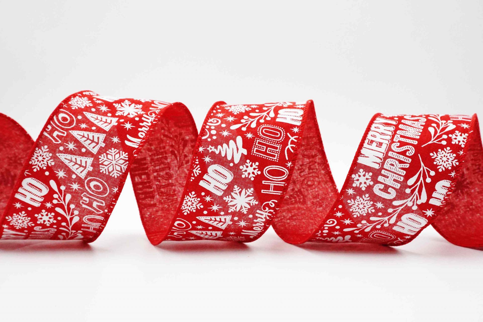 Christmas Wording Ribbon - Faux Burlap Wired | KING YOUNG