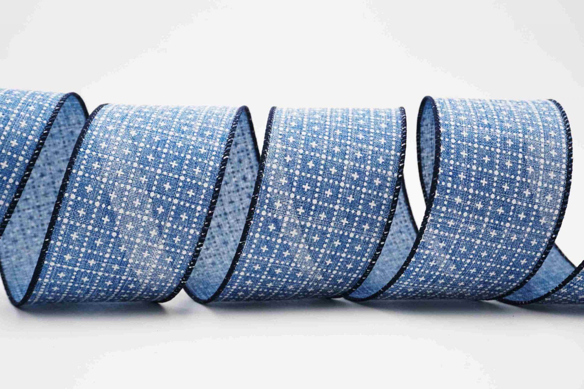 Cross & Dots Wired Ribbon for Gift Wrapping | KING YOUNG