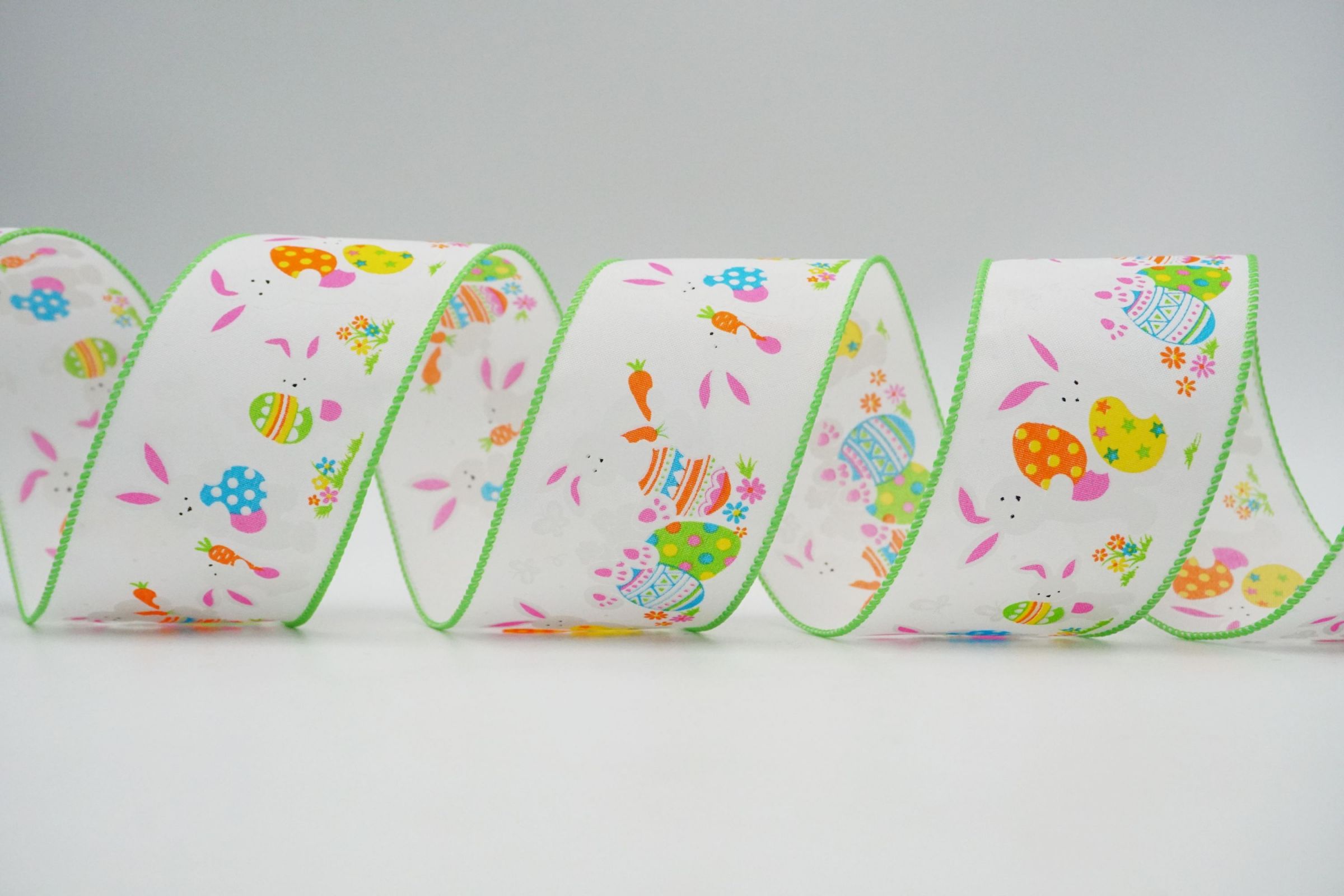 Decorated Easter Wired Ribbon with Bunny Print | KING YOUNG