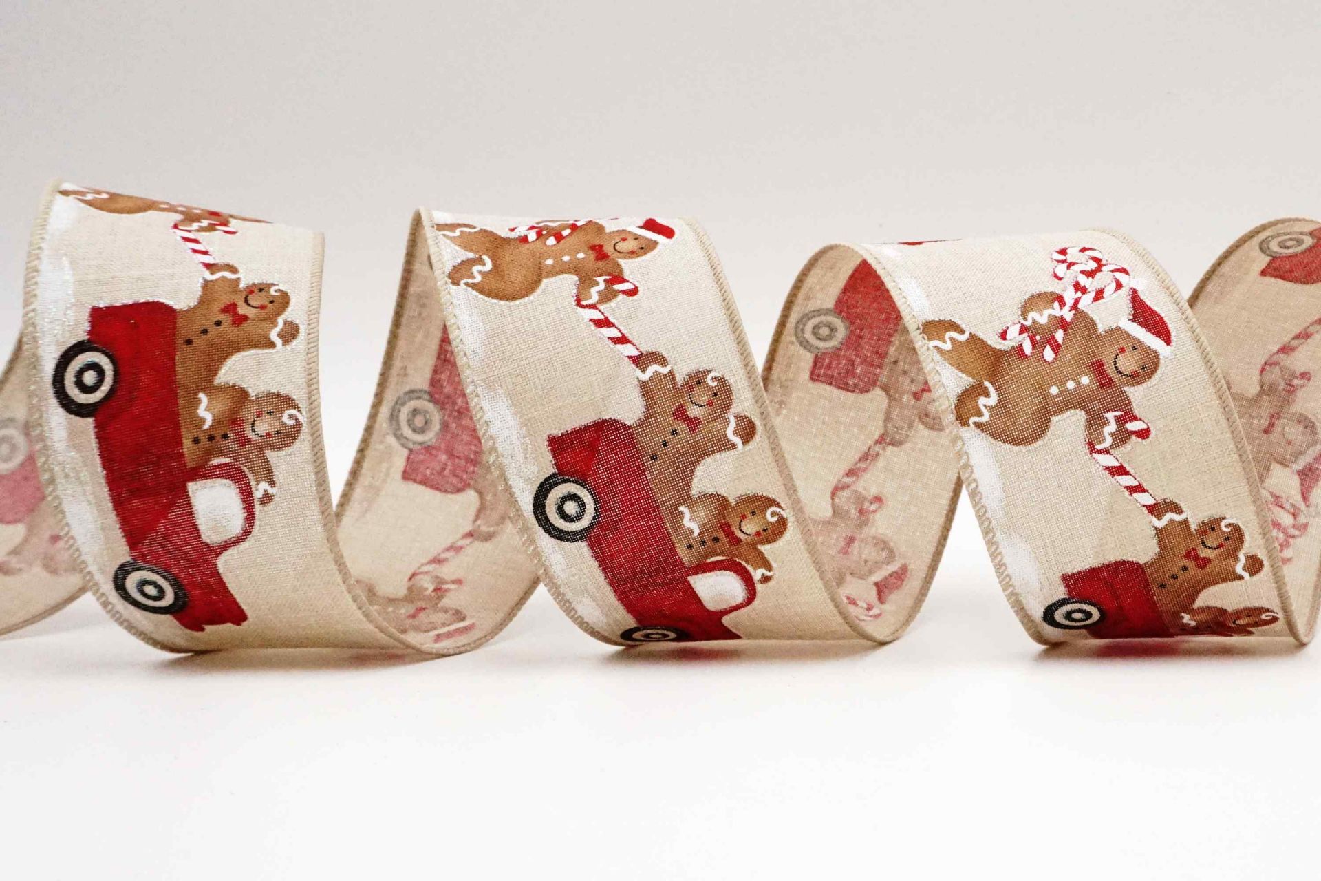 Escaping Gingerbread Wired Christmas Ribbon | KING YOUNG