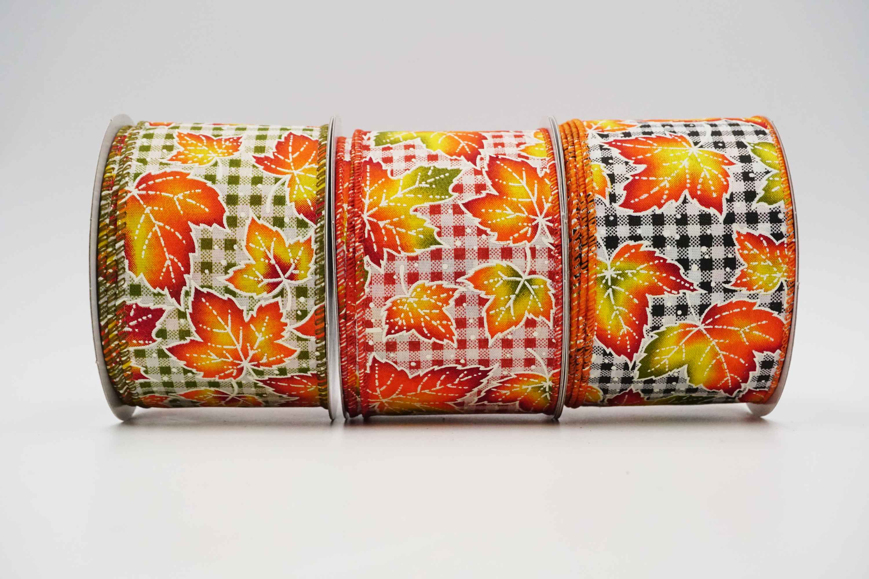 KINBOM 2 Cintas De Arpillera De Acción De Gracias De 2.5 X 236 Pulgadas, Cintas De Arpillera A Cuadros De Otoño, Cintas De Arpillera De Otoño Para Manualidades, Coronas, Fiestas, Bodas