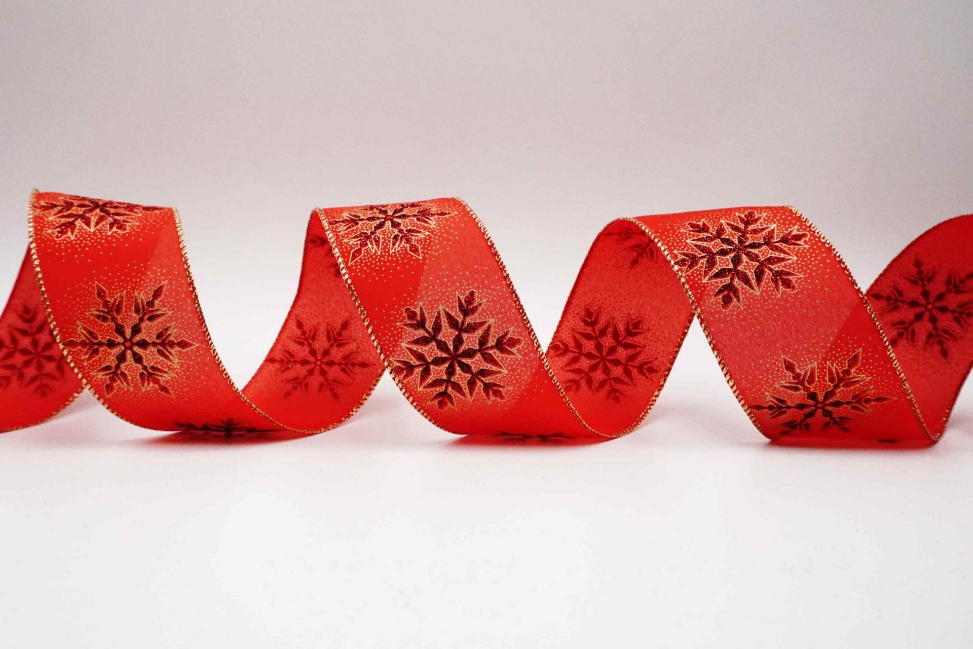 Snow Like Ribbon Winter Snowflake Wired Ribbon | KING YOUNG Christmas Decoration Ribbon