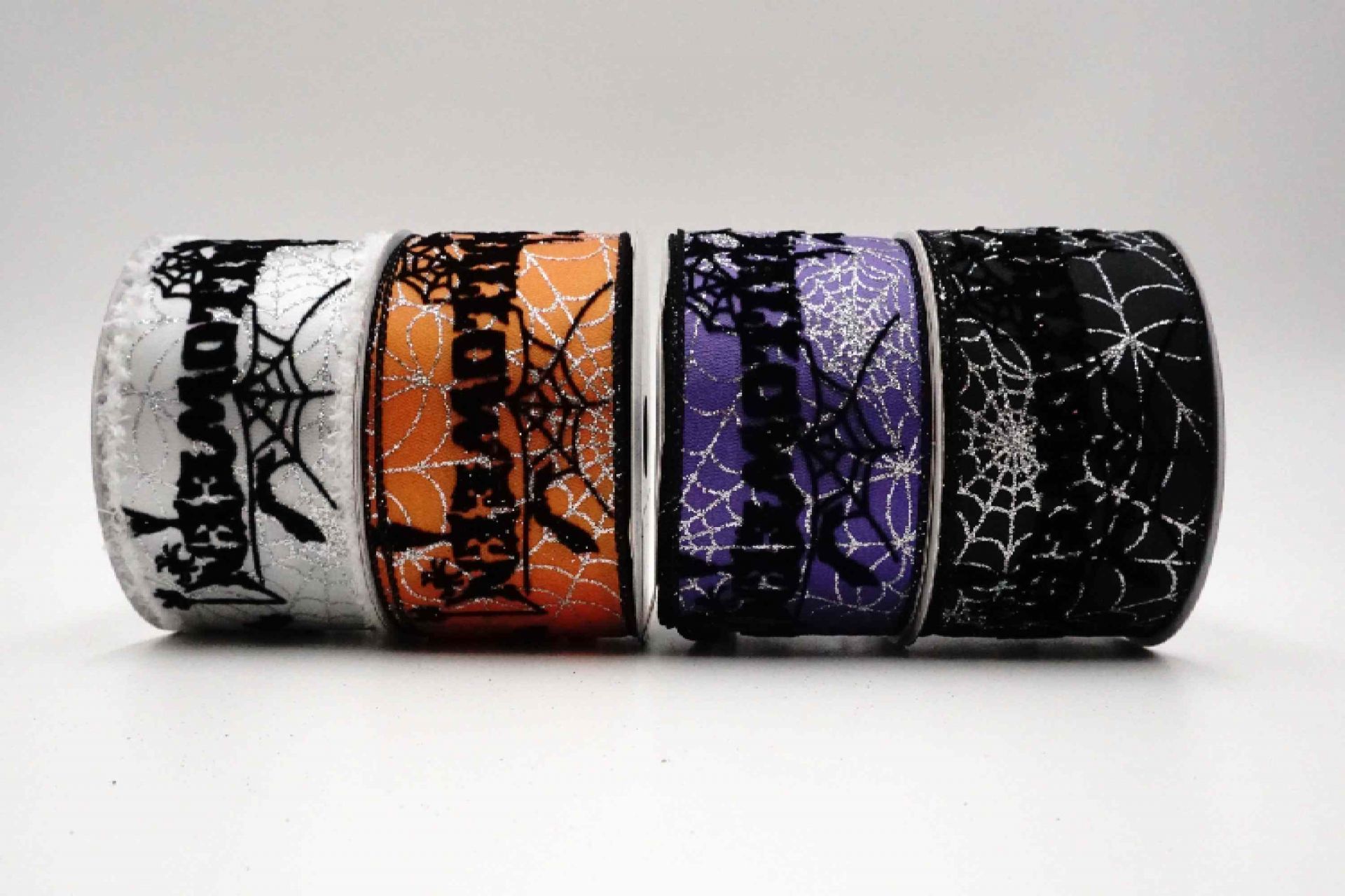 Ruban Halloween 4 Rouleaux Tokaneit - Motif Araignée, Gros-grain, 4.5 M X 10 Mm | Décoration Fête, Emballage Cadeau