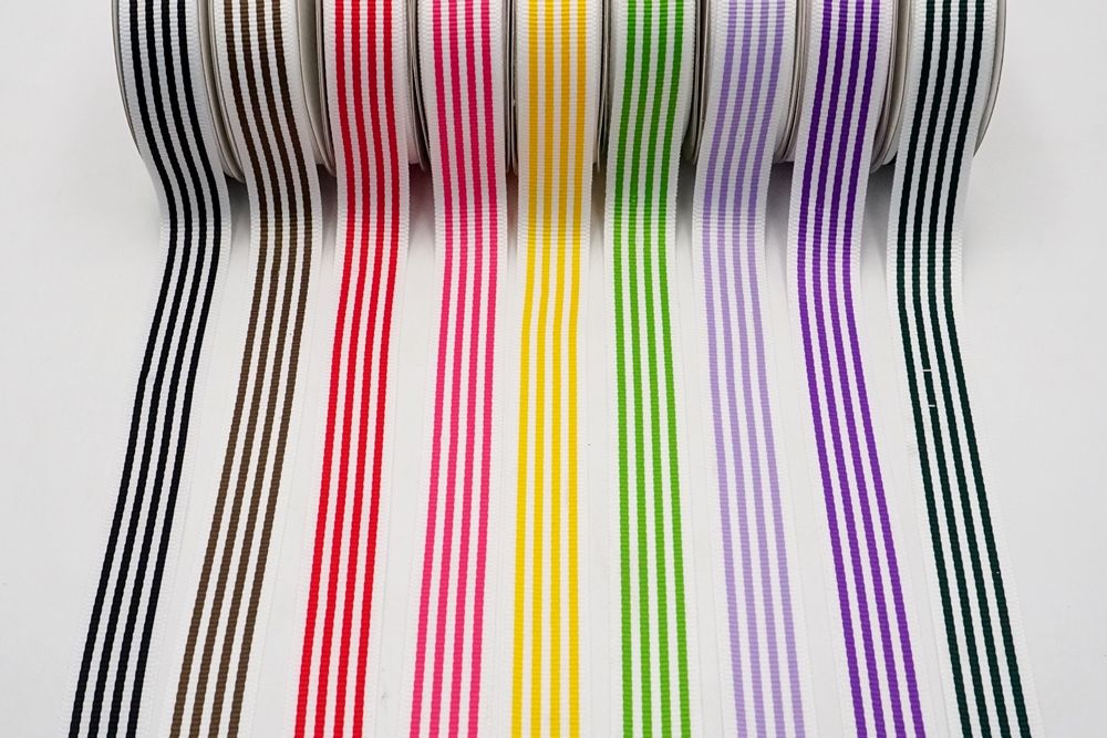 Grosgrain 4 Stripes Ribbon, Holiday Ribbons, Wholesale Ribbon Manufacturer