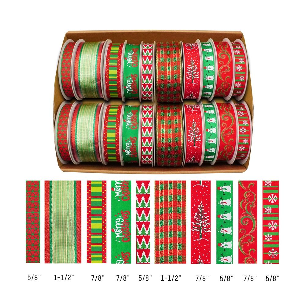 Christmas Pattern Ribbons Christmas Collection Ribbon Sets | KING YOUNG - Holiday Decoration