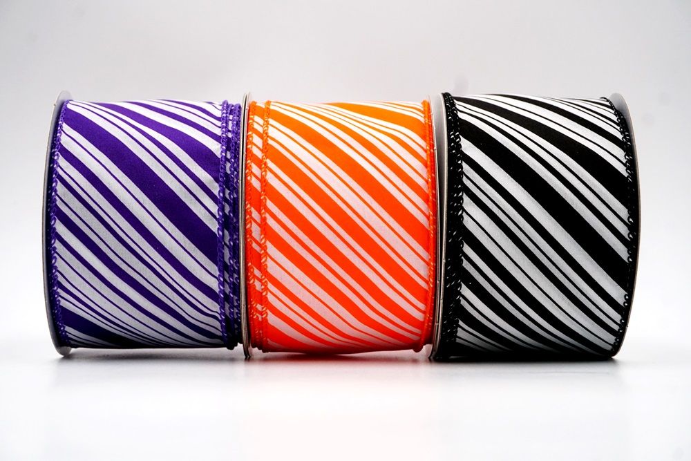 2.5 inch Blue & White Diagonal Striped Ribbon