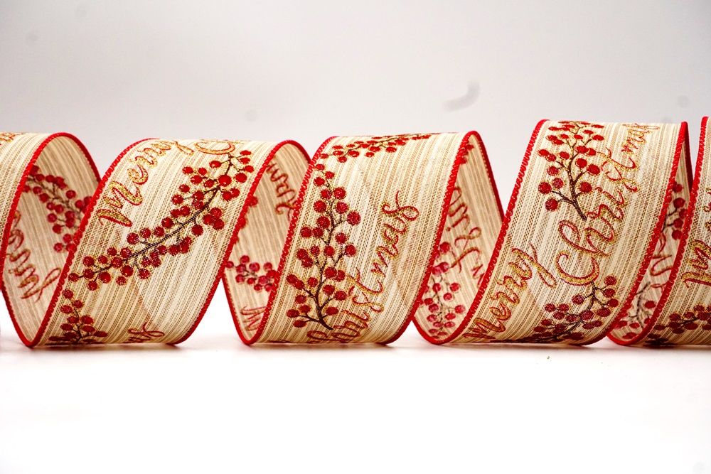 Ruban De Noël Satin Paillettes - 10 Yards (9,14 M), Largeur 5 Cm, Rouge/or/argent, Pour Emballage Cadeaux Et Décoration - 9