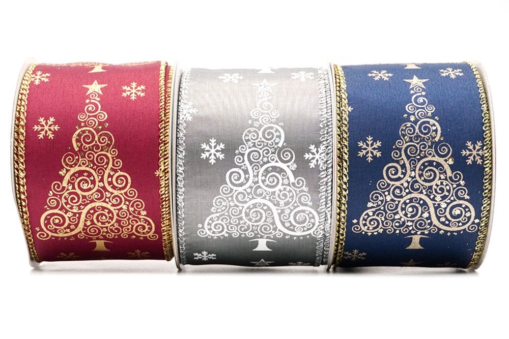 Christmas red orange burgundy navy blue white floral Wrapping