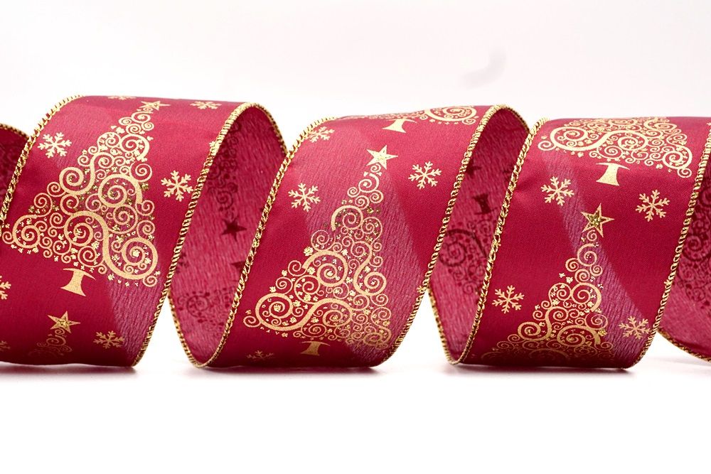 Metallic Gold and Burgundy Swirls Gift Wrapping Paper Roll - China