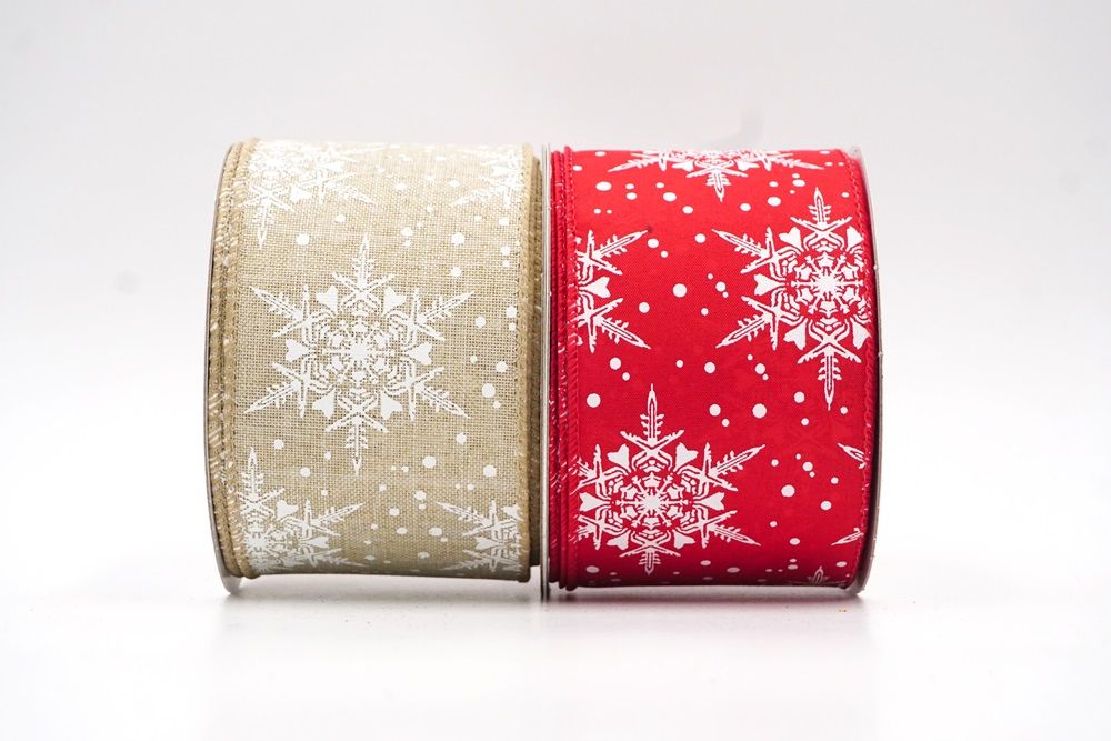 Grosgrain Christmas Wrapping Ribbon, Christmas Trees Snow Decorations  Christmas Theme Packaging Ribbons for Craft Holiday Printed Satin Fabric  Ribbons