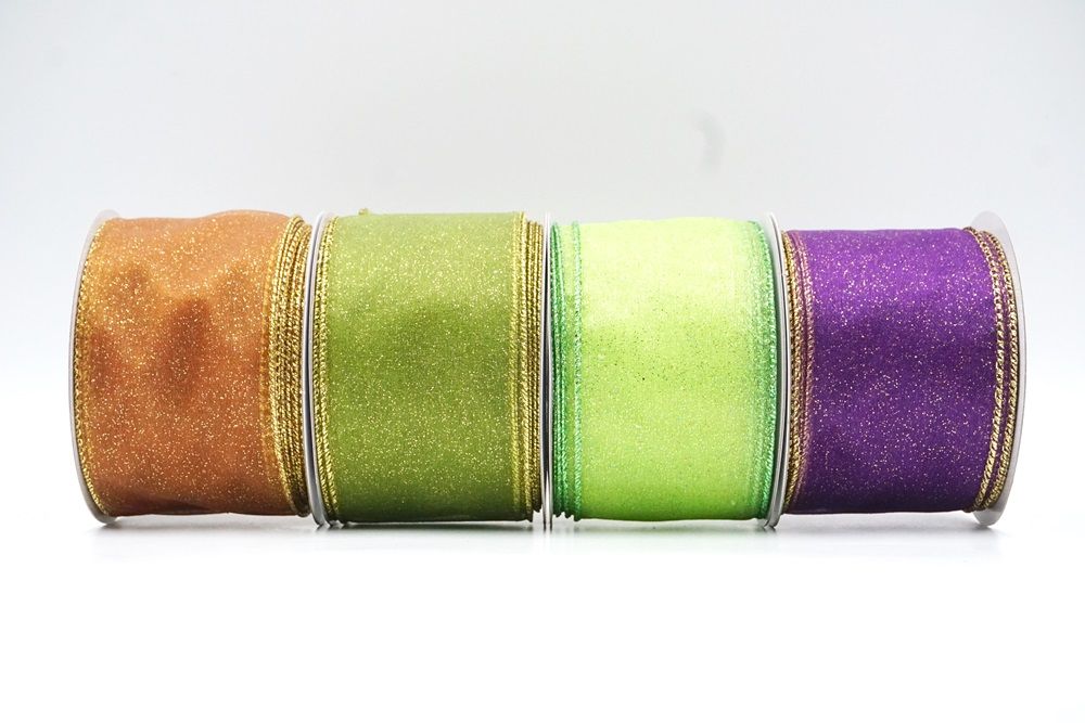 Ruban De Noël Satin Paillettes - 10 Yards (9,14 M), Largeur 5 Cm, Rouge/or/argent, Pour Emballage Cadeaux Et Décoration - 10