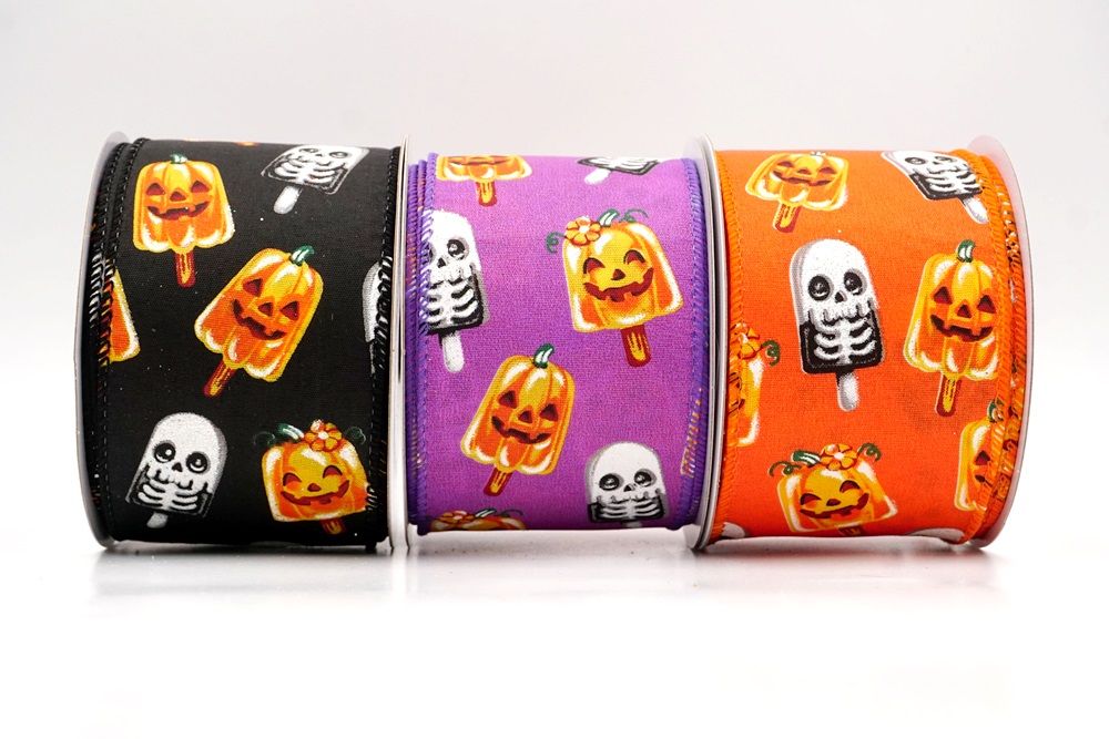 Halloween Pumpkin & Skull Wired Ribbon | KING YOUNG Seasonal Ribbons