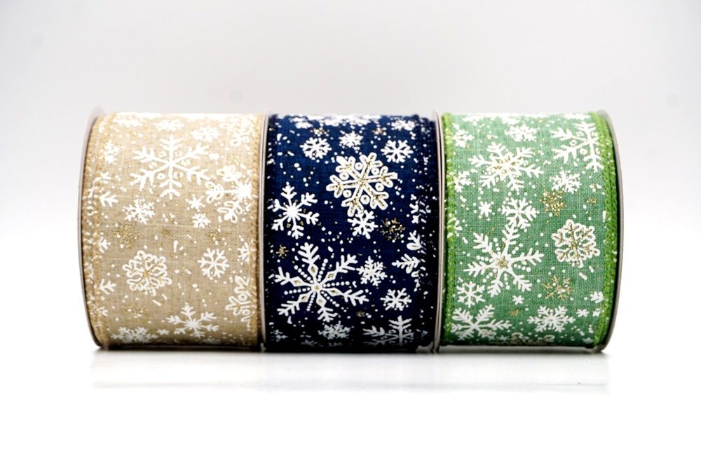 Glitter Snowflake Holiday Wired Ribbon | Elevate Your Crafts with ...